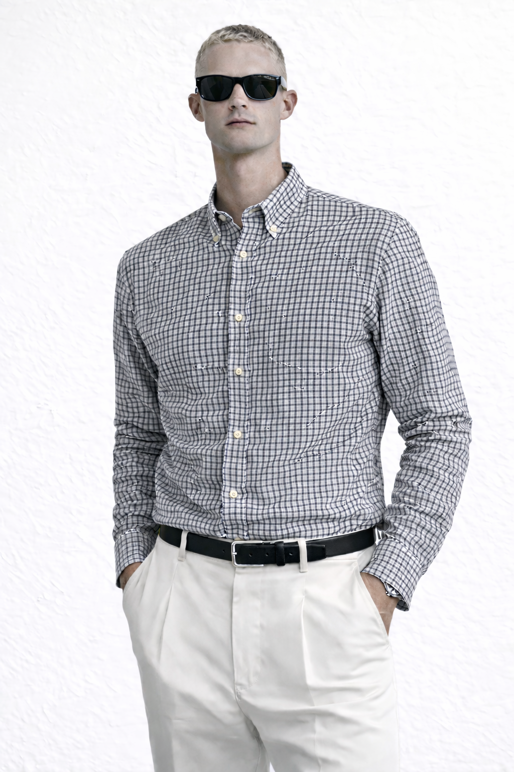 Men’s Classic Checkered Button-Down Shirt – Slim Casual Fit