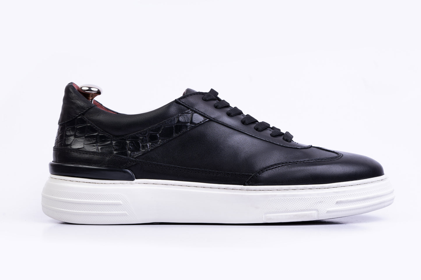 Men’s Leather Low-Tops Sneakers- Black
