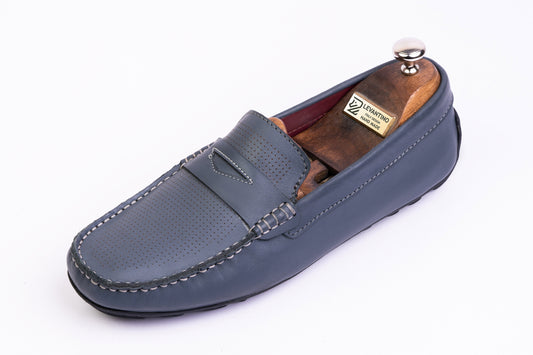 Men’s Leather Low-Tops Loafers - Gray