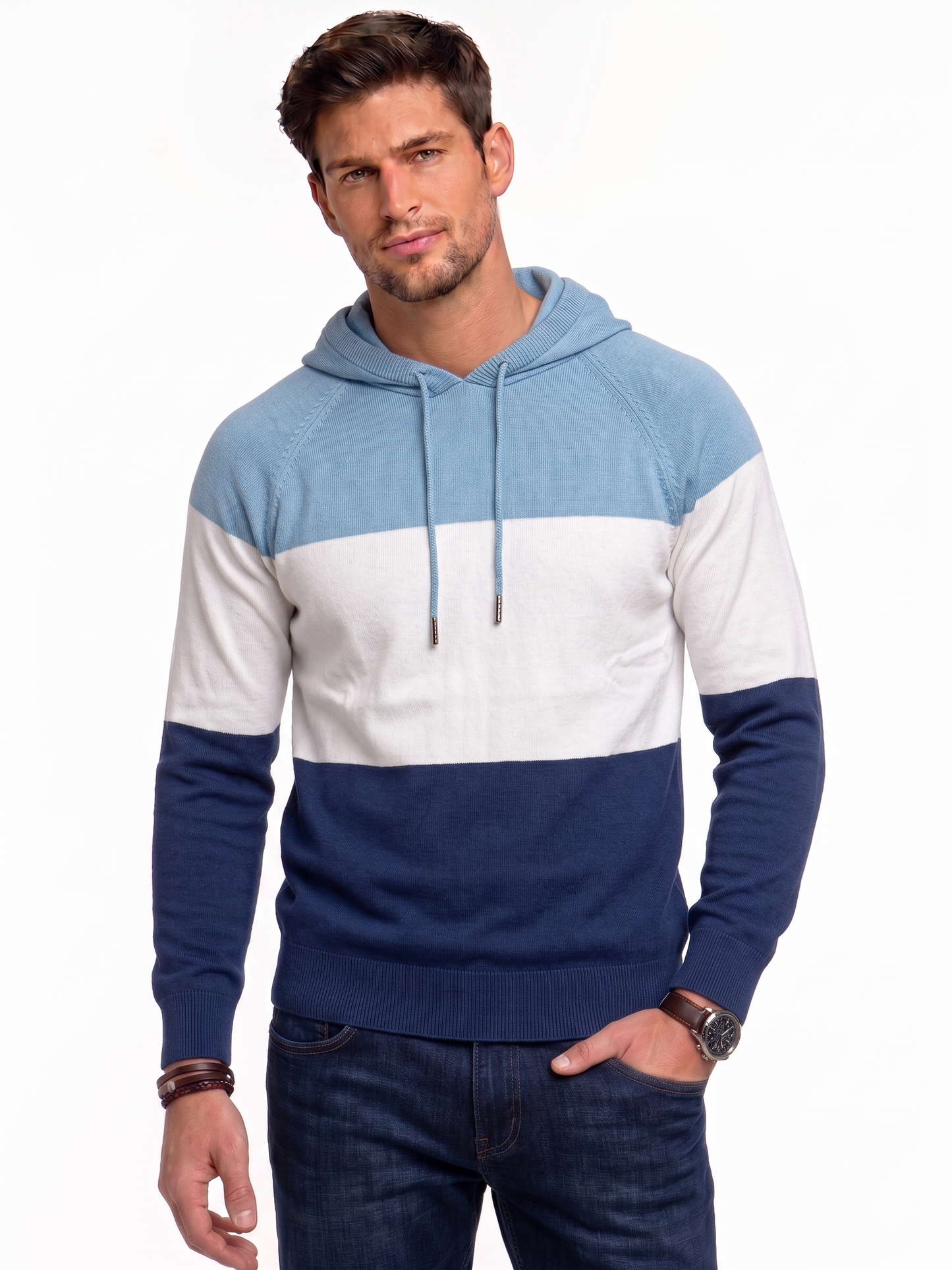 Multicolor Hoodie Sweater S22070 | كنزة هودي متعددة الألوان
