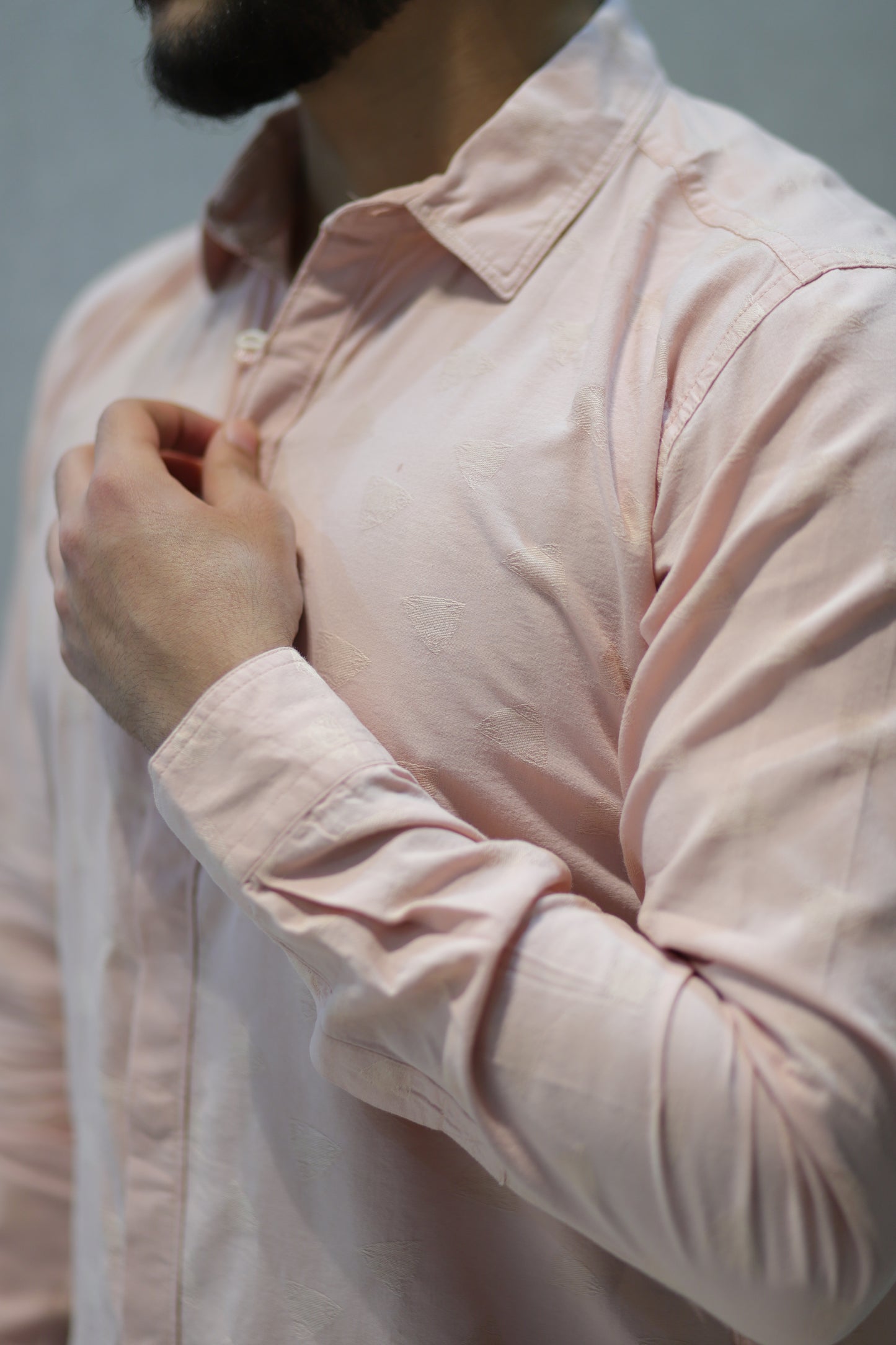 Men’s Slim Fit Printed Long Sleeve Shirt