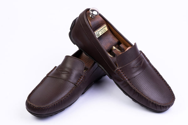 Men’s Leather Low-Tops Loafers - Brown