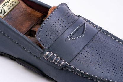 Men’s Leather Low-Tops Loafers - Gray