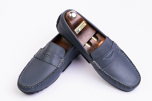 Men’s Leather Low-Tops Loafers - Gray
