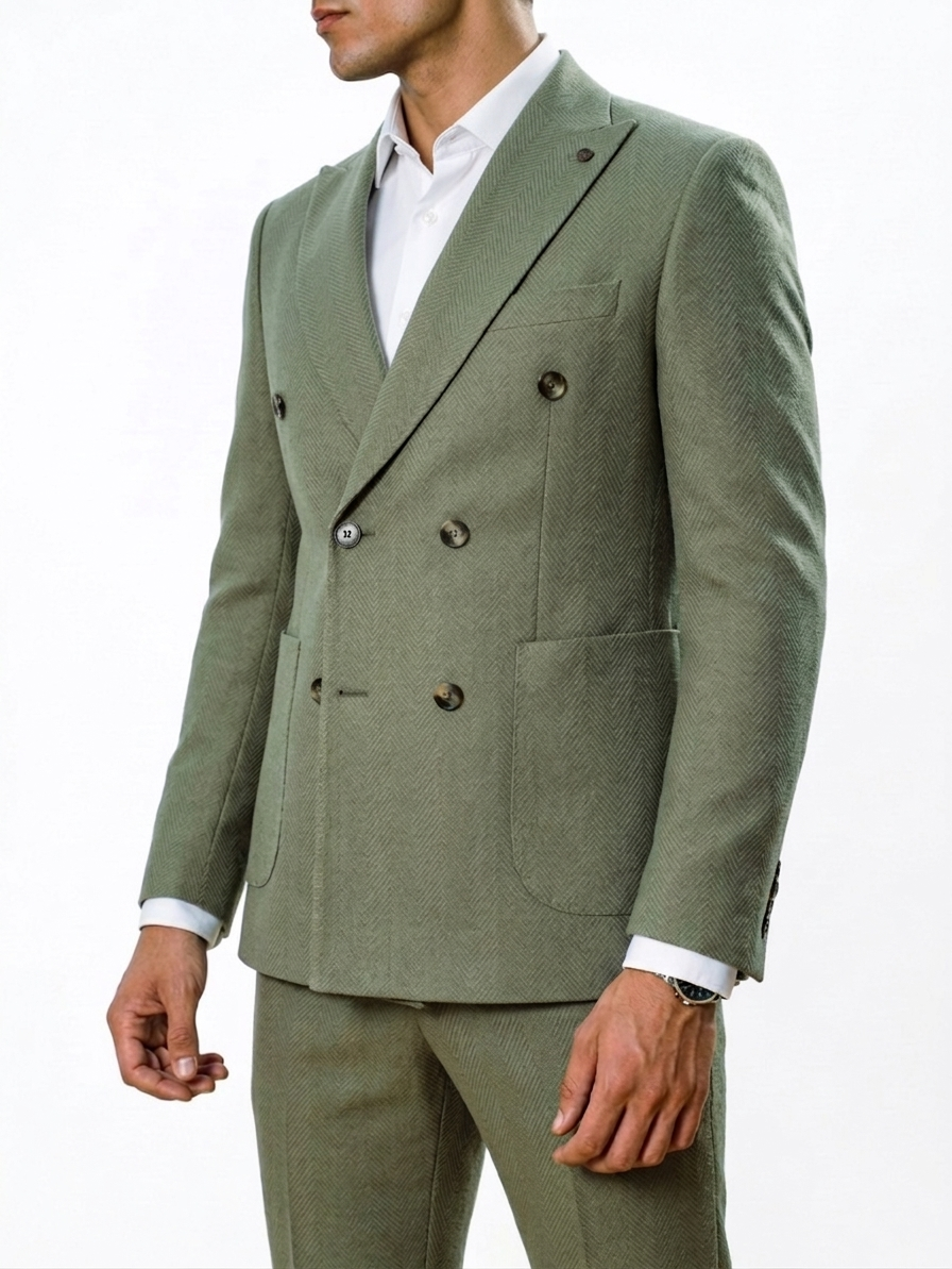 Men's Double-Breasted Suit, Italian Fit