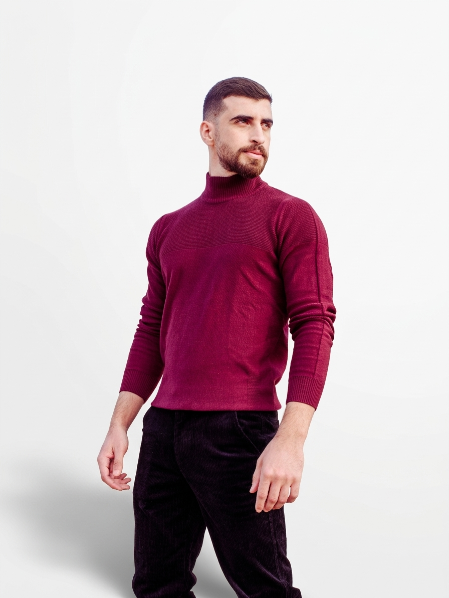 Men’s Premium Turtleneck Knit Sweater