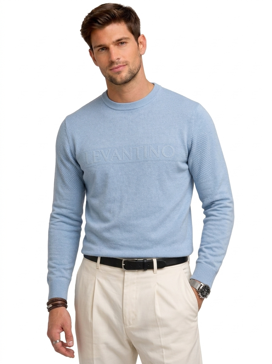 Men’s Embossed Logo Knit Sweater