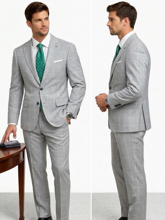 Men's Checks Formal Suit 3pc