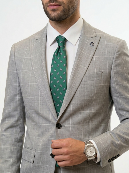 Men's Checks Formal Suit 3pc