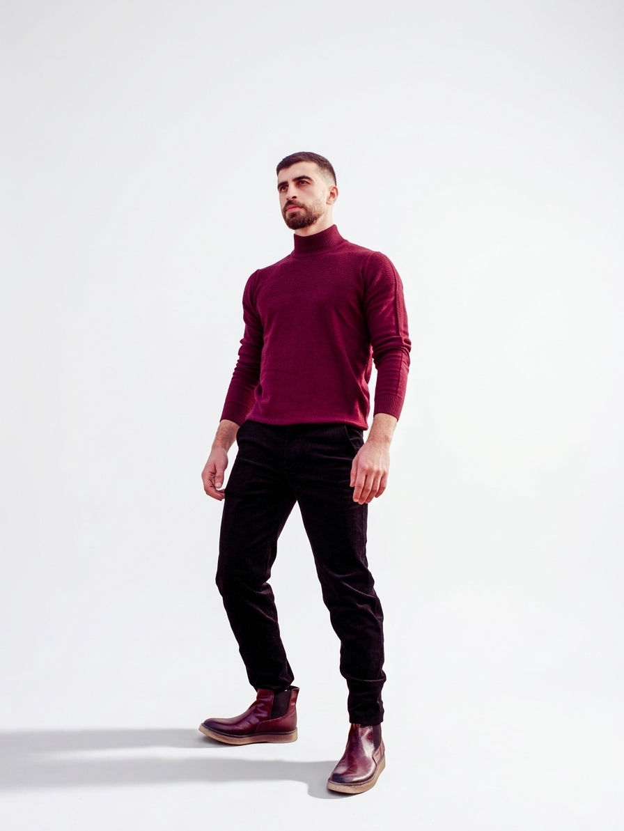 Men’s Premium Turtleneck Knit Sweater