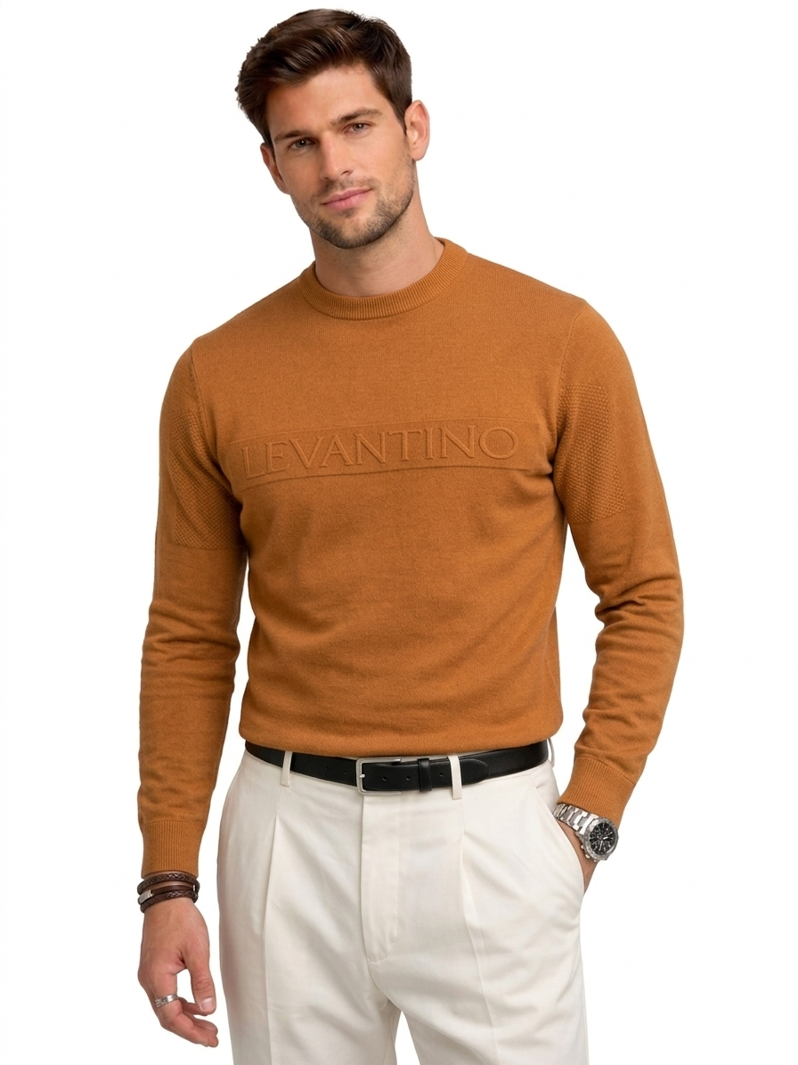 Men’s Embossed Logo Knit Sweater