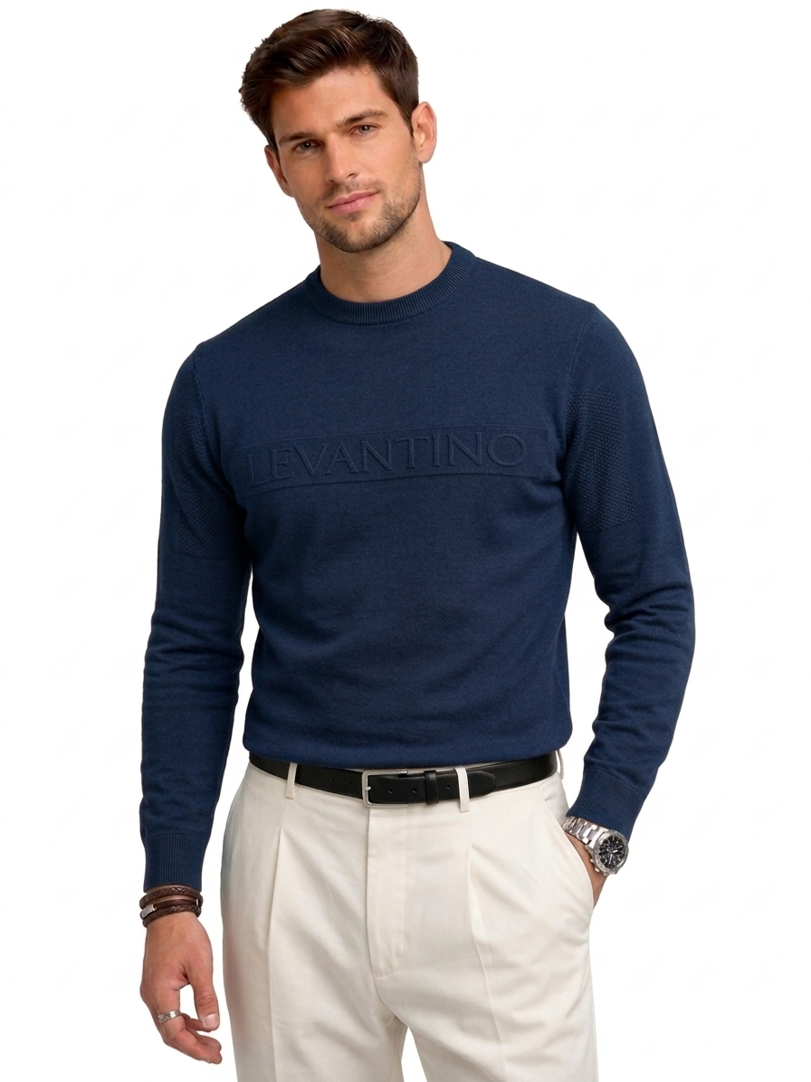 Men’s Embossed Logo Knit Sweater