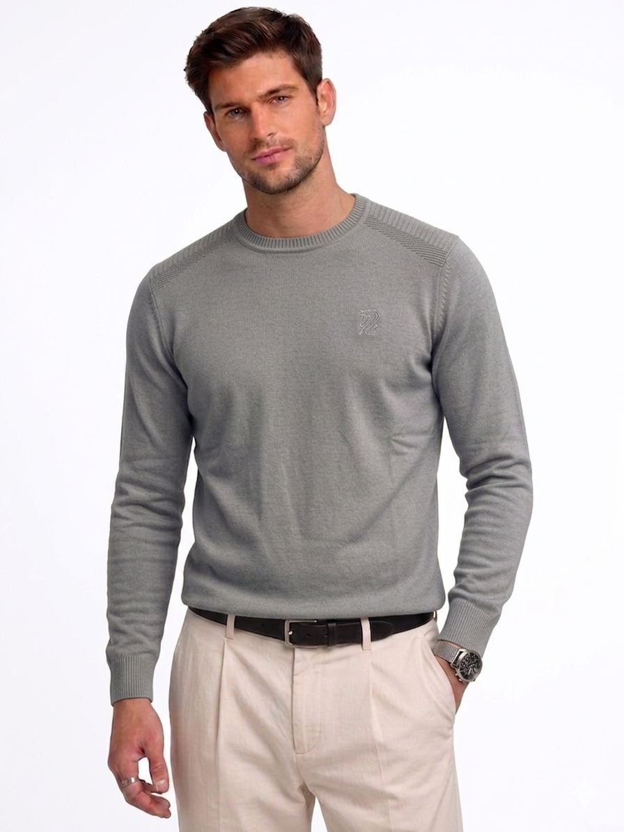Round Neck Sweater  With Levantino Logo