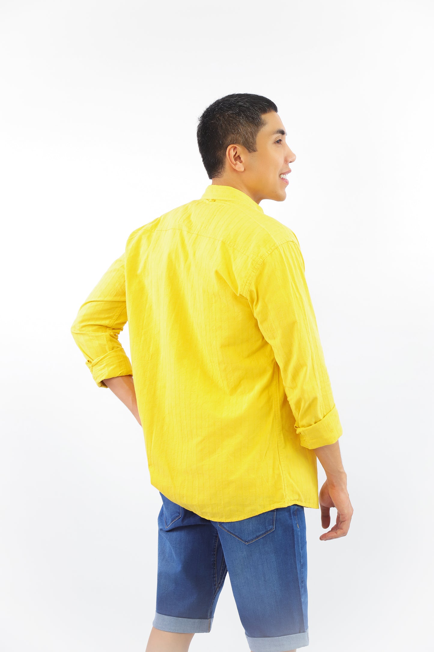 Men’s Slim Fit Printed Long Sleeve Shirt