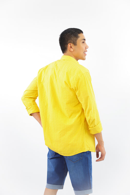 Men’s Slim Fit Printed Long Sleeve Shirt