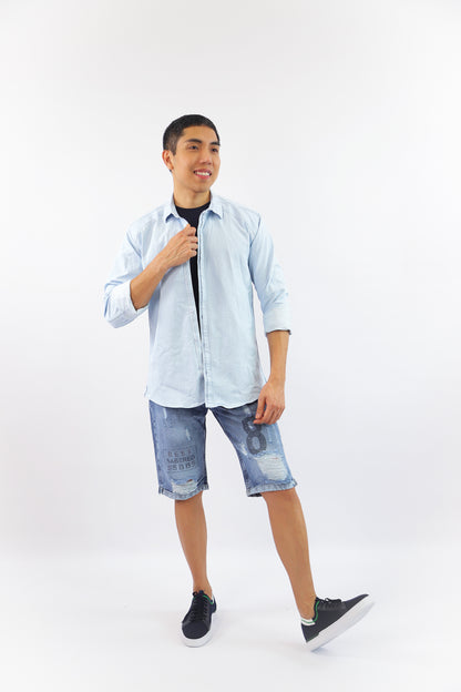 Men’s Casual Long-Sleeve Button-Down Shirt