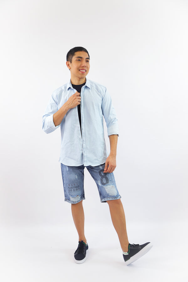 Men’s Casual Long-Sleeve Button-Down Shirt