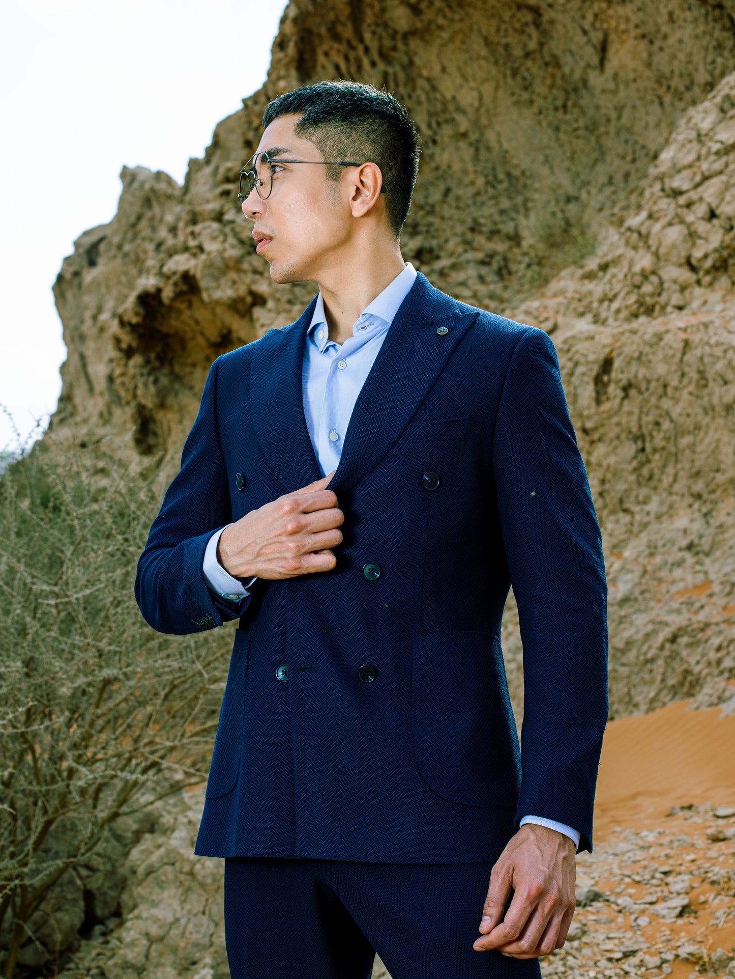 Men's Double-Breasted Suit, Italian Fit