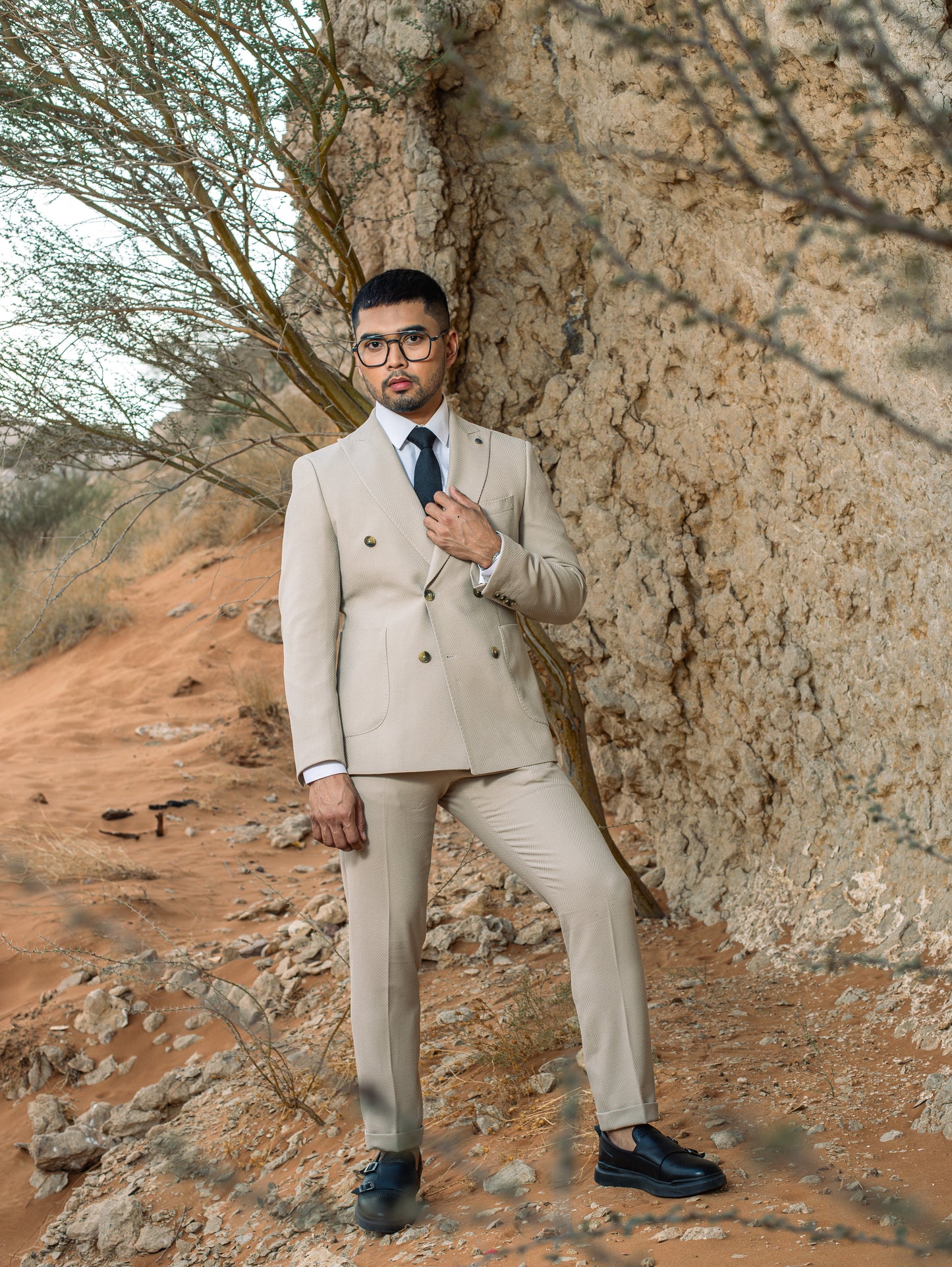 Men's Double-Breasted Suit, Italian Fit