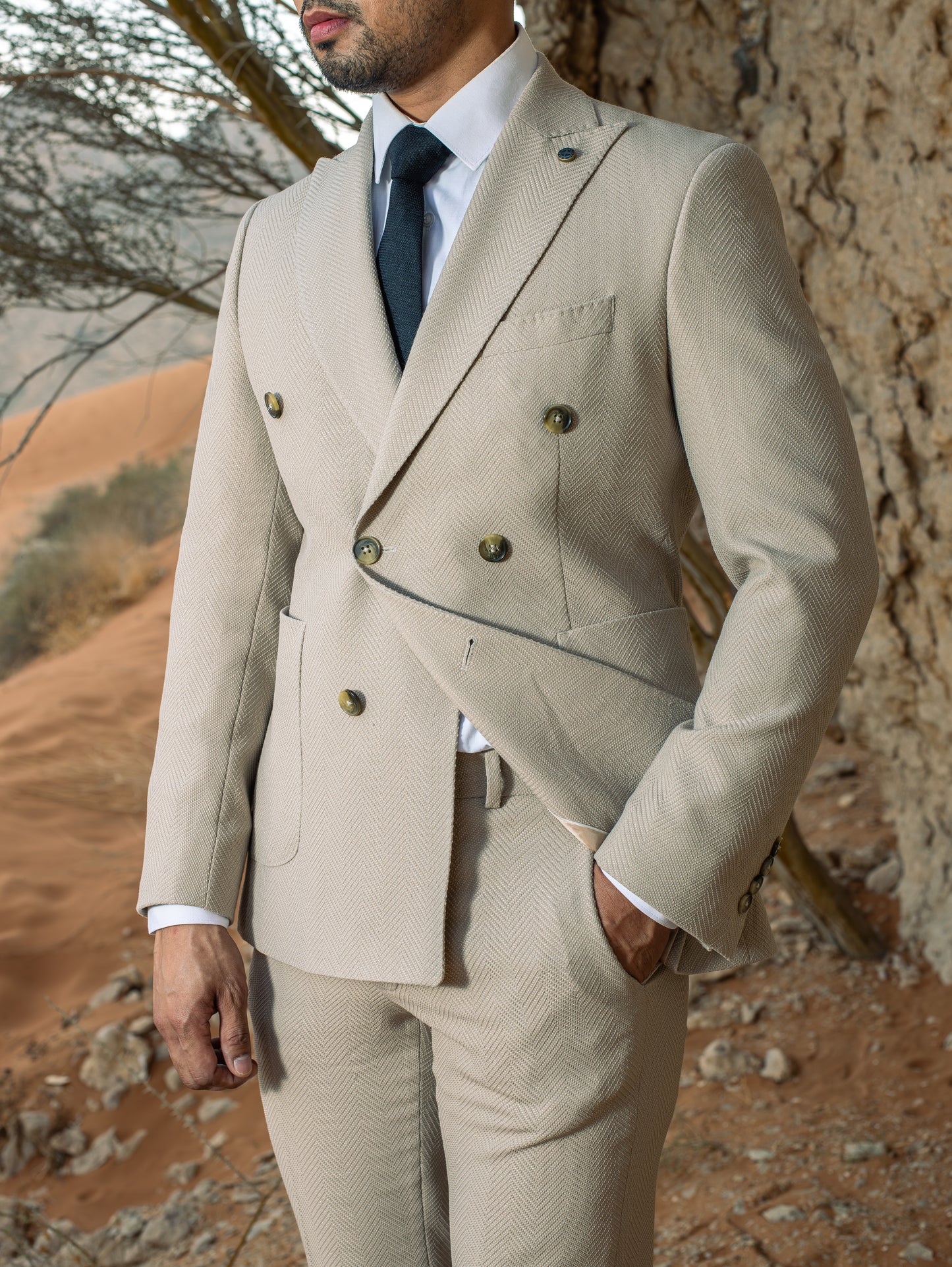 Men's Double-Breasted Suit, Italian Fit