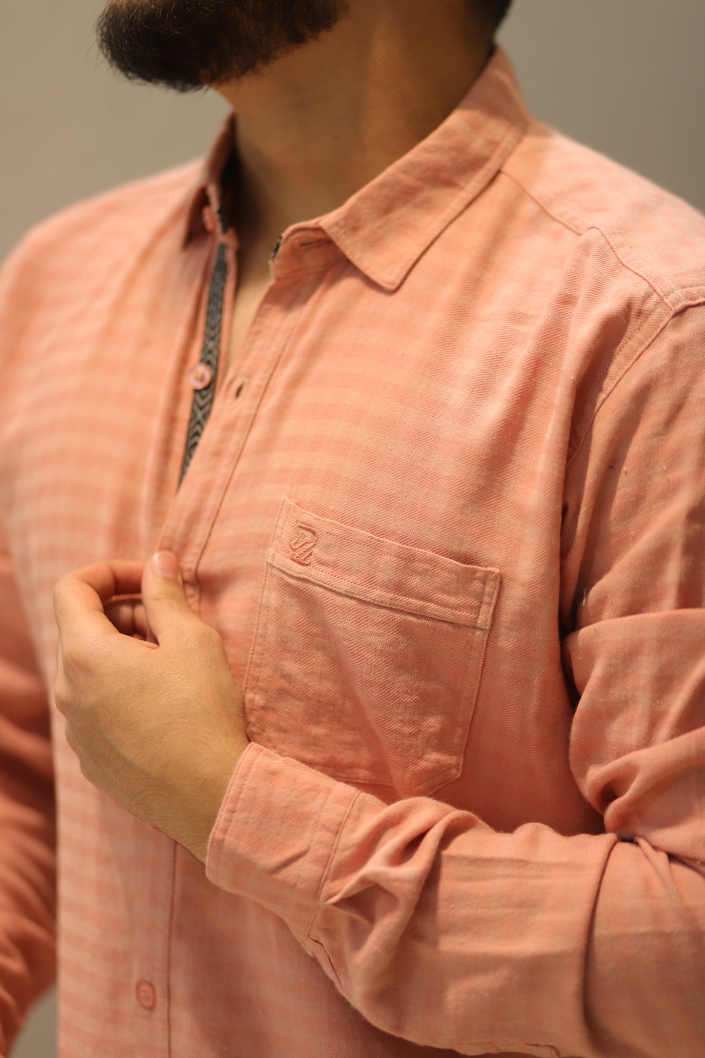 Men’s Slim Fit Checked Long Sleeve Shirt