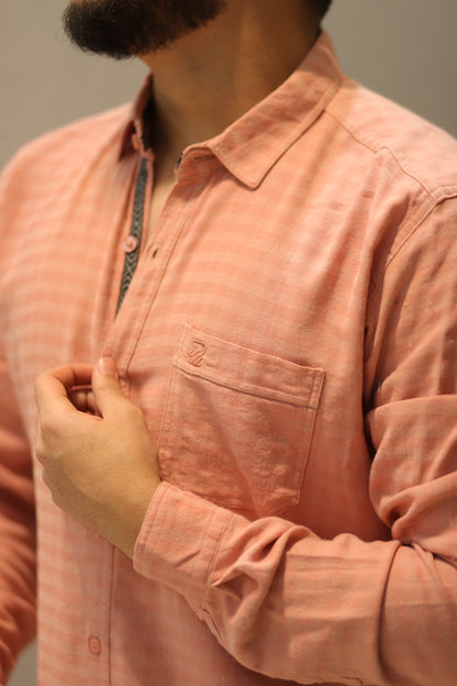 Men’s Slim Fit Checked Long Sleeve Shirt