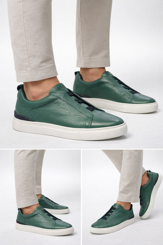 Men’s Casual Leather Low-Top Sneakers