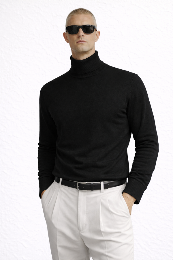 Men’s Premium Turtleneck Knit Sweater